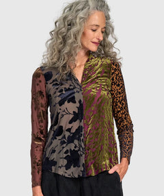Alembika Velvet Patchwork Top