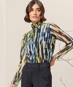 Bianca Mesh Turtleneck Moss Mix size 36
