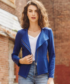 Clara Sunwoo Liquid Leather Moto Cobalt