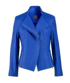 Clara Sunwoo Liquid Leather Moto Cobalt