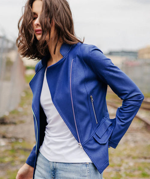 Clara Sunwoo Liquid Leather Moto Cobalt LAST ONE