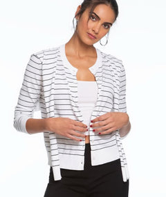 Elliott Lauren Fake Out Cardigan White/Black LAST ONE