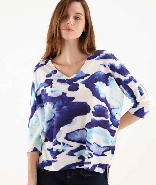 Estheme Easy Linen Pullover Blue Cloud