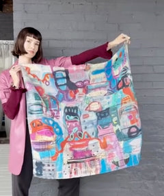 Isabelle Gougenheim "Roadmap" Cotton Scarf