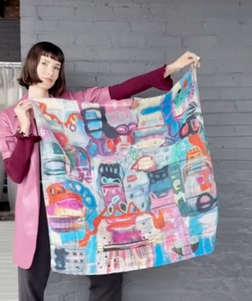 Isabelle Gougenheim "Roadmap" Cotton Scarf