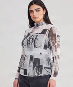 Luukaa Mesh Turtleneck Black Forest