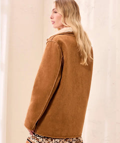 Tribal Cozy Reversible Coat Walnut