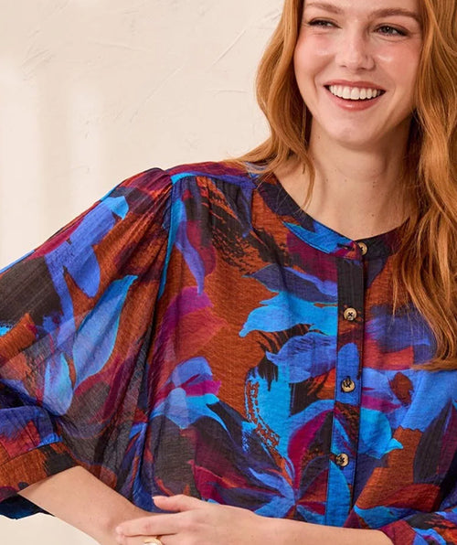 Tribal Flowy Floral Blouse