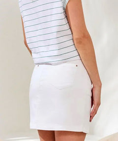 Tribal Pull On Pocket Skort White