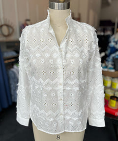 Vilagallo Eyelet and Ruffles Shirt