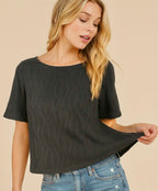 Black Soft Textured Tee