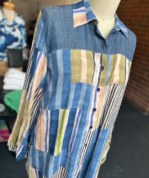 Aldo Martins Chambray & Stripes Shirt