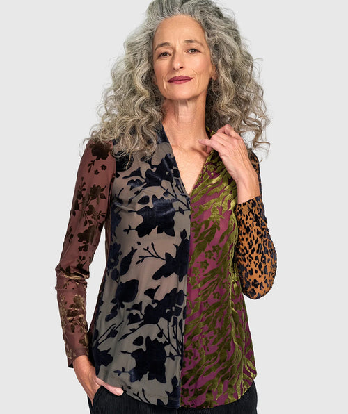 Alembika Velvet Patchwork Top