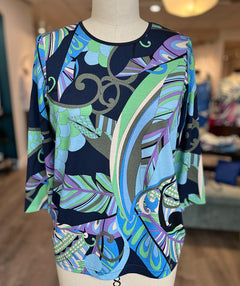 Bianca Dini Printed Navy Pop Tee size 40