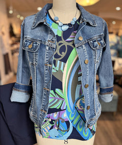 Bianca Dini Printed Navy Pop Tee size 40