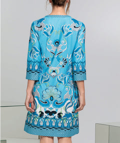 Danilo Border Print Dress - Premium dresses from Bianca - Just $230! Shop now at Mary Walter