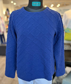 Bianca Textured Jacquard Top Sapphire LAST ONE