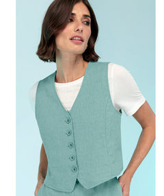 Bianca Textured Twill Vest Jade size 38