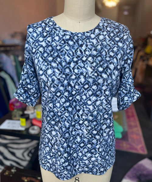 E.L.I Crew Neck Blue Mosaic Tee