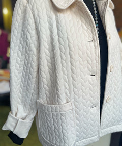 Elliott Lauren French Braid Quilted Jacket Ecru