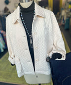 Elliott Lauren French Braid Quilted Jacket Ecru