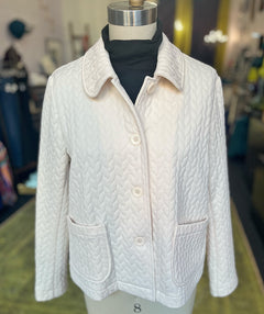 Elliott Lauren French Braid Quilted Jacket Ecru