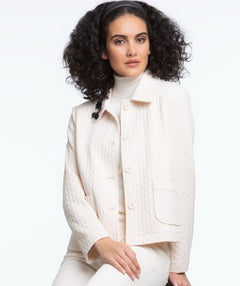Elliott Lauren French Braid Quilted Jacket Ecru
