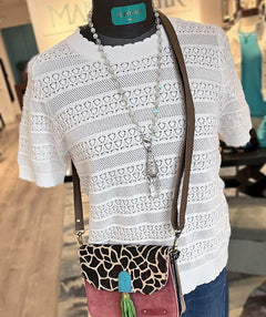 Elliott Lauren Totally Hooked Pointelle Sweater LAST ONE