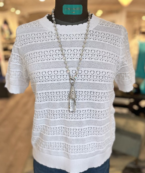 Elliott Lauren Totally Hooked Pointelle Sweater LAST ONE