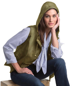 Elliott Lauren Zip Hooded Vest Olive