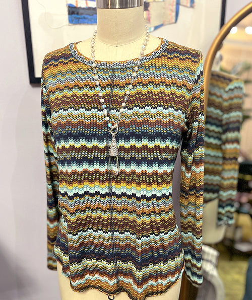 Elliott Lauren Zig Zag Printed Top