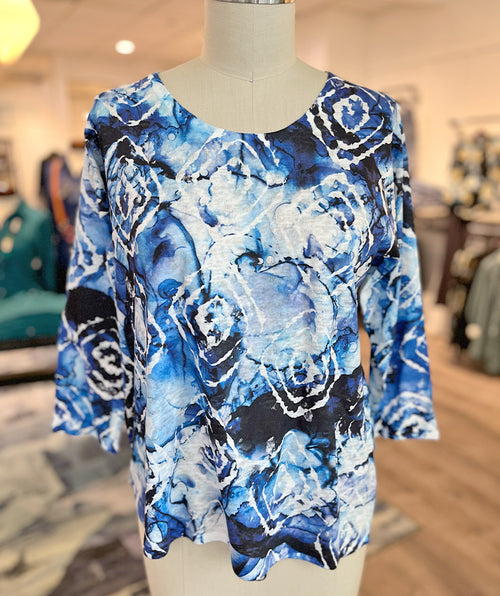 Et'Lois Blue Batik Tee LAST ONE