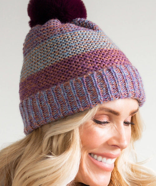 Bonnet en tricot mélangé 