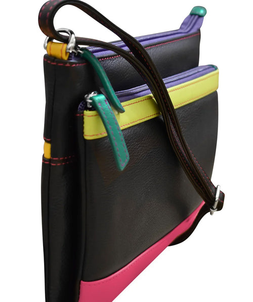 Double zip crossbody bag brights - Premium Bags from ILI - Just $110! Shop now at Mary Walter