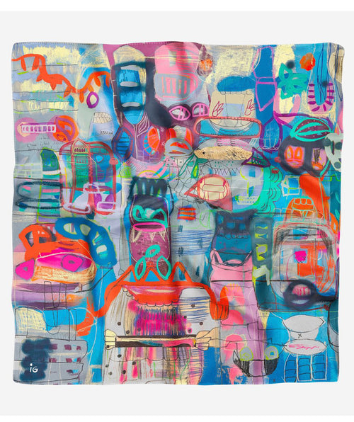Isabelle Gougenheim "Roadmap" Cotton Scarf