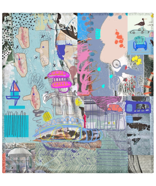 Isabelle Gougenheim "Azure" Silk Scarf