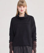 Luukaa Seamed Funnel Pullover Black