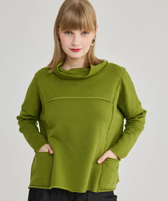 Luukaa Seamed Funnel Pullover Pistachio