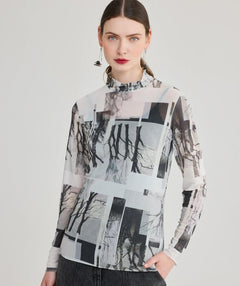 Luukaa Mesh Turtleneck Black Forest