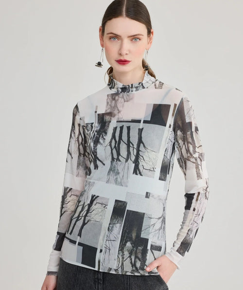 Luukaa Mesh Turtleneck Black Forest