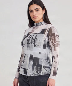 Luukaa Mesh Turtleneck Black Forest