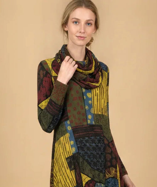 Moonlight Fall Medley Crinkle Dress