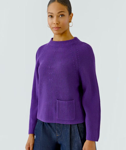 OUI Ribbed Pocket Pullover Amaranth Purple