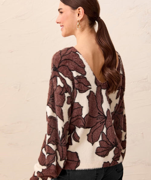 Tribal Cozy Reversible Floral Sweater