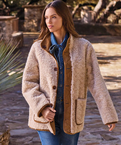 Tribal Cozy Reversible Coat Walnut
