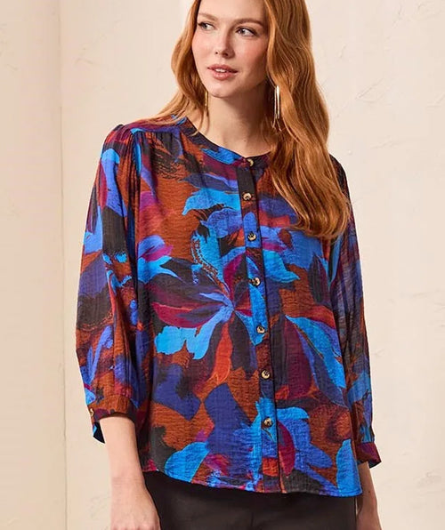Tribal Flowy Floral Blouse
