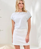 Tribal Pull On Pocket Skort White