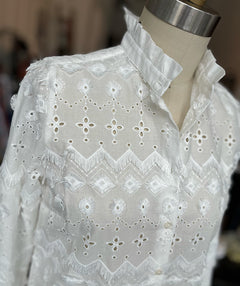 Vilagallo Eyelet and Ruffles Shirt